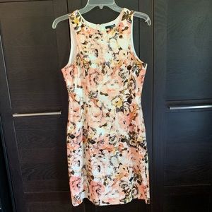 Blush Rose Print Pencil Dress